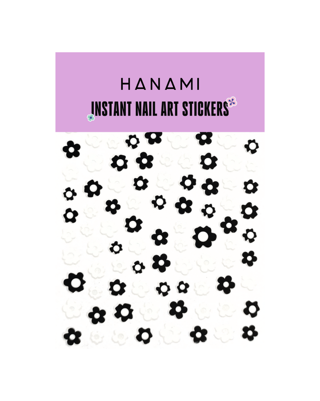 Nail Sticker Noir Flowers
