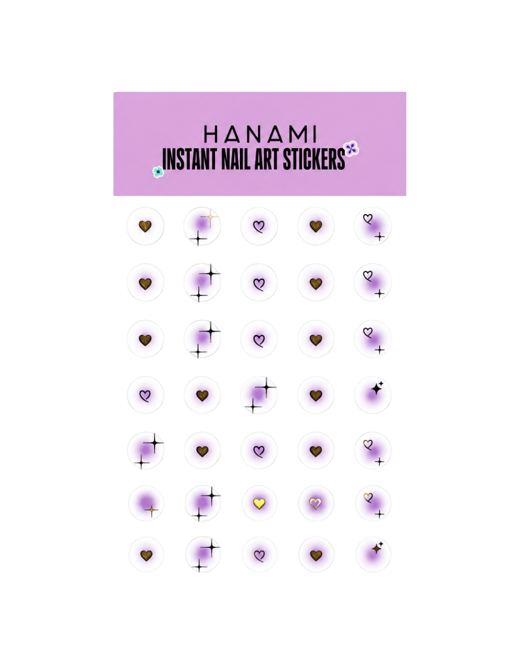 Nail Stickers Purple Hearts
