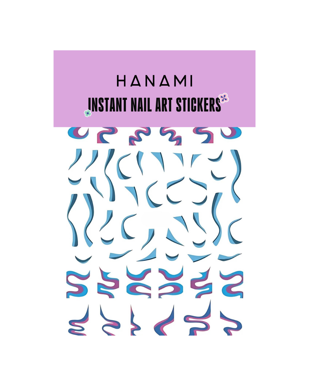 Nail Stickers Blue Streamers