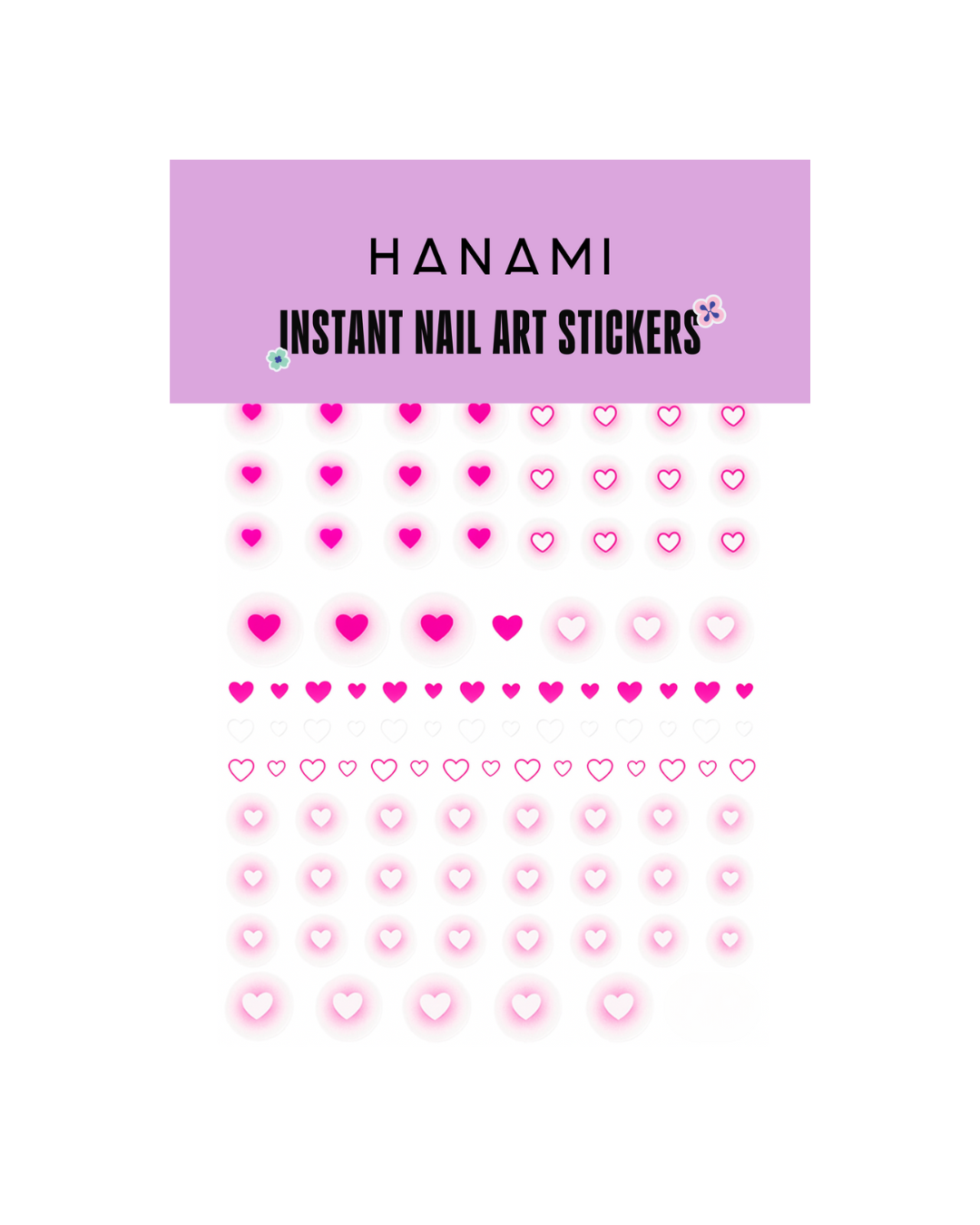 Nail Stickers Pink Hearts